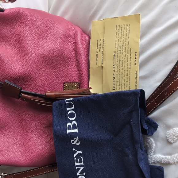 Dooney & Bourke Tassel Front Bucket Bag Aimee In Geranium Pink 💕NWT - Picture 14 of 16